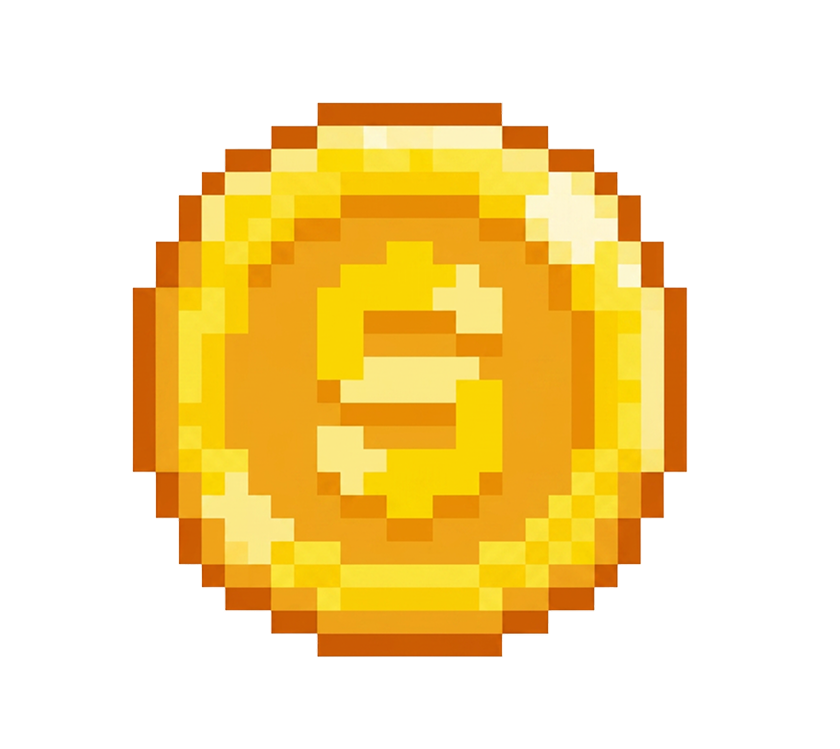 Pixel gold coin
